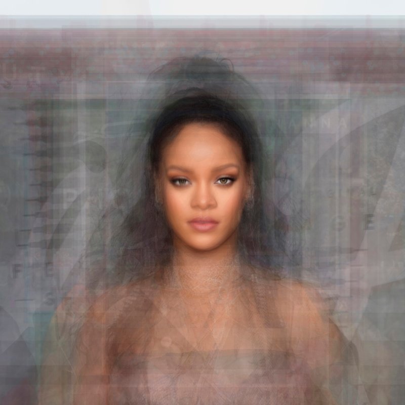 Rihanna Portrait Carré - Focus sur les yeux